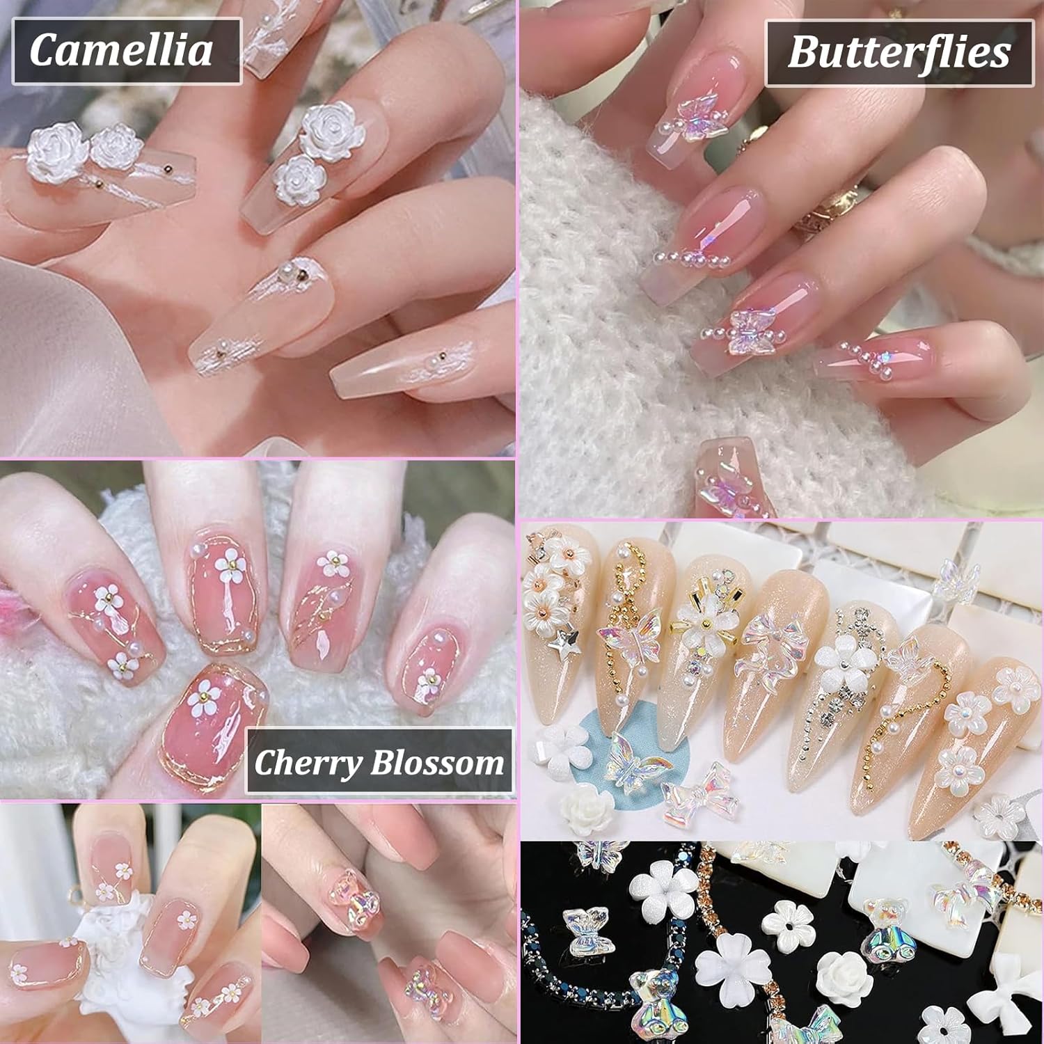 MAYCREATE 3D Nail Charms Crystal Nail Gems for Nail Art, Crystal Bow Nail Art Gems Flat Nail Jewels Decorations Aurora Flowers Chains Nail Stuff for Nail Art Decoration Design DIY Crafting MAYCREATE 3D Nail Charms Crystal Nail Gems for Nail Art, Crystal Bow Nail Art Gems Flat Nail Jewels Decorations Aurora Flowers Chains Nail Stuff for Nail Art Decoration Design DIY Crafting